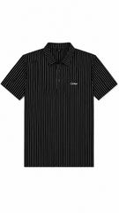 Men’s Black Vertical Pinstripe Polo Shirt