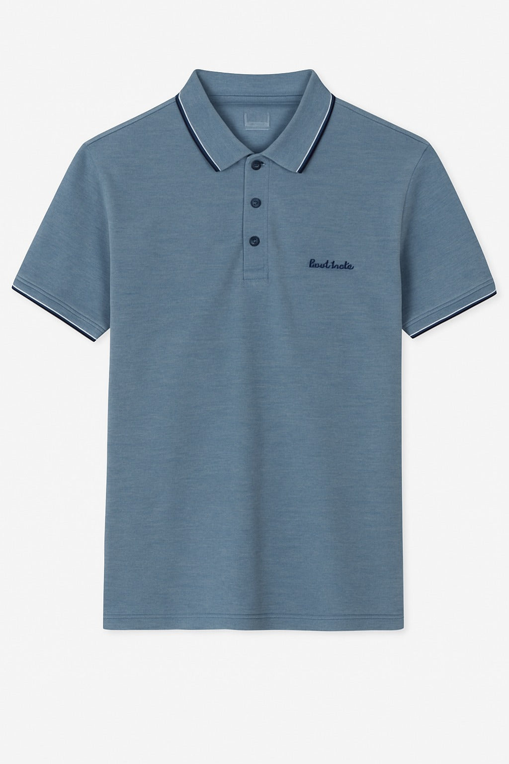 Men’s blue double shade polo shirt