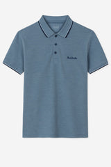 Men’s blue double shade polo shirt