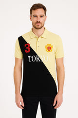 Men’s Light yellow and Black Pannel Polo Tee