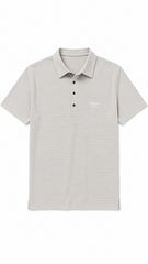 Men’s Light Grey Balmain Paris Logo Polo Shirt