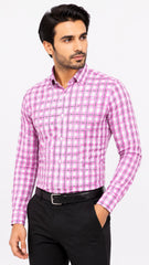 Men’s Pink Check Formal Shirt