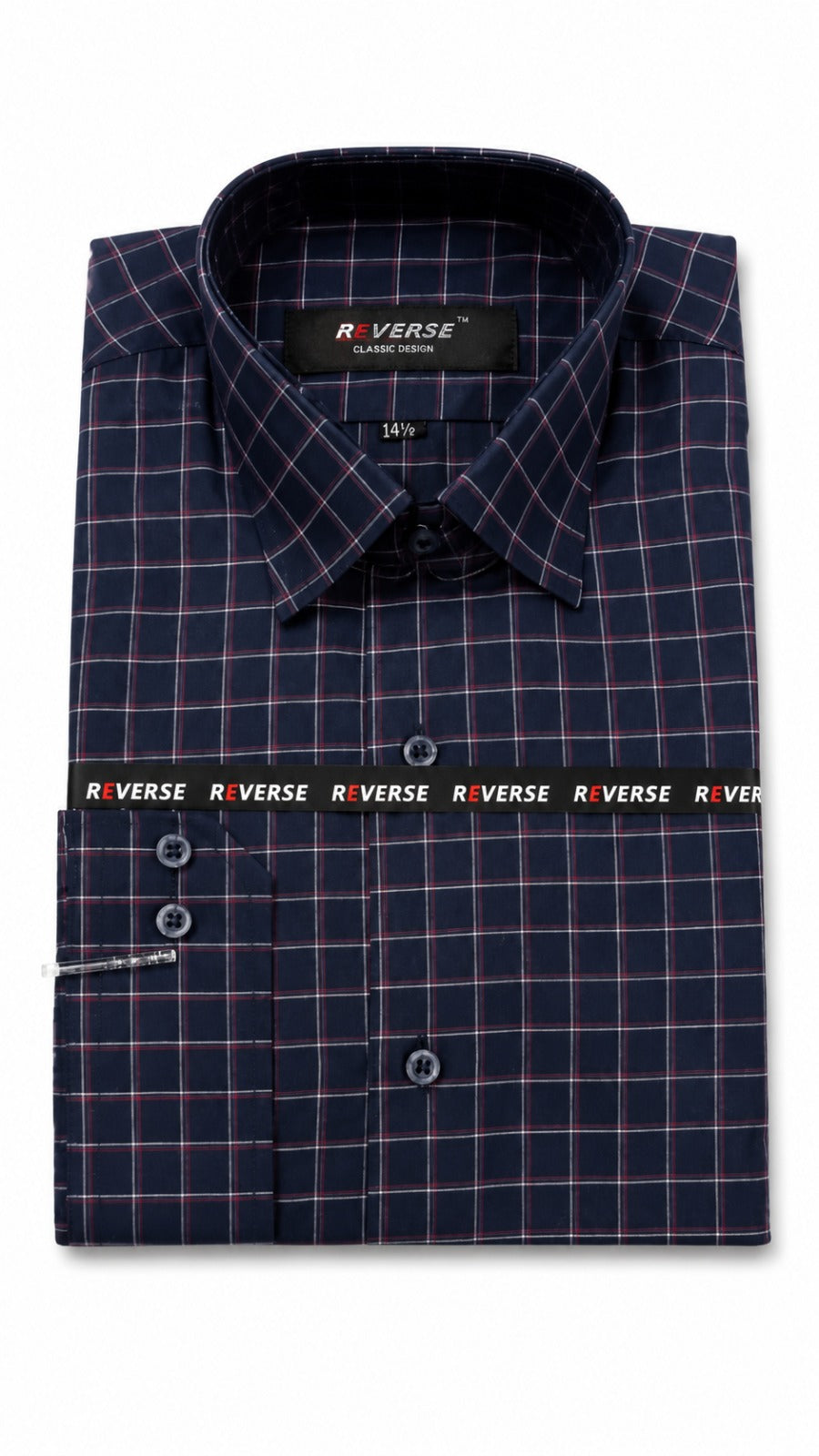Men’s Navy Blue Check Formal Shirt