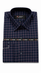 Men’s Navy Blue Check Formal Shirt