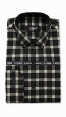Men’s Black & Grey Check Pattern Formal Shirt