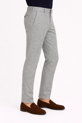 Men’s Steel Gray Textured Cotton Pant