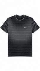 Men’s Black Double Horizontal Pinstripe Dior Logo T-Shirt