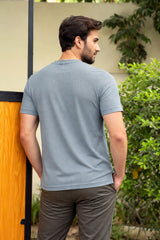 Men’s Light Grey Textured T-Shirt