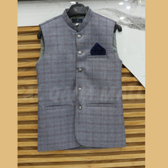 MENS GRAY CHECK WAISTCOAT