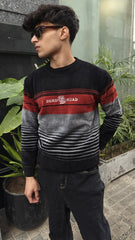 Mens imported black and red sweater