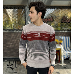 Mens imported gray and red sweater