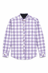 Mens Purple White Check Imported Casual Shirt