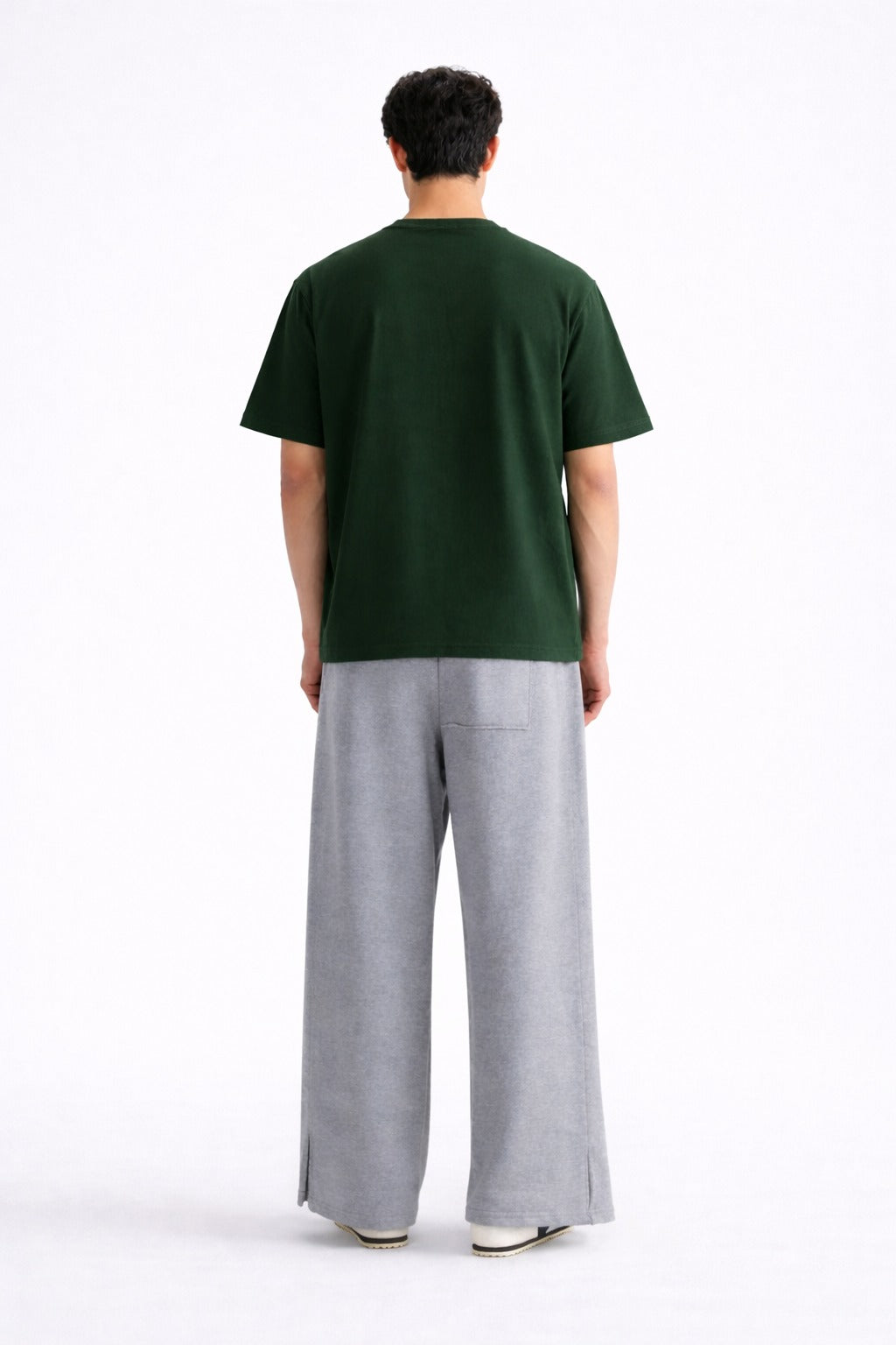 Mens Forest Green Dont Overthink Typography Print Downshoulder T-shirt