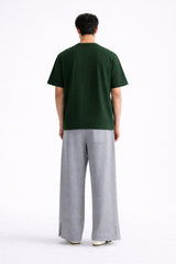 Mens Forest Green Dont Overthink Typography Print Downshoulder T-shirt