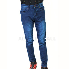 Men blue wash denim pant