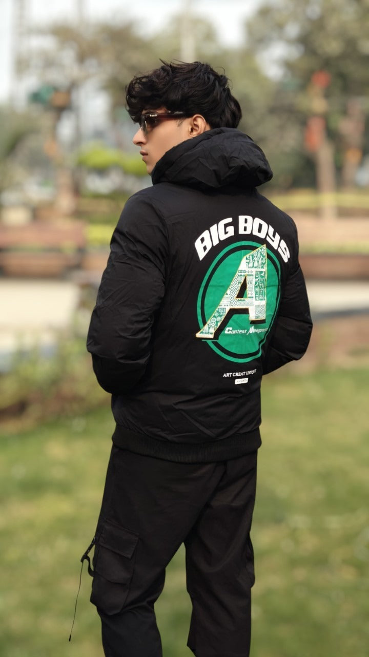 Men's bottle green double sided  shine imported jacket