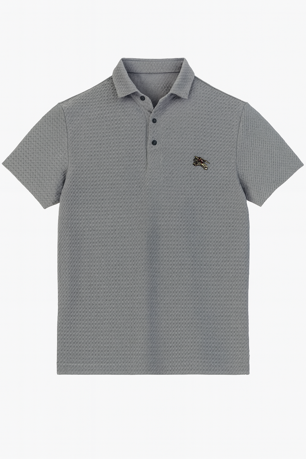 Men’s Imported Gray textured polo Tee