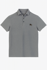 Men’s Imported Gray textured polo Tee
