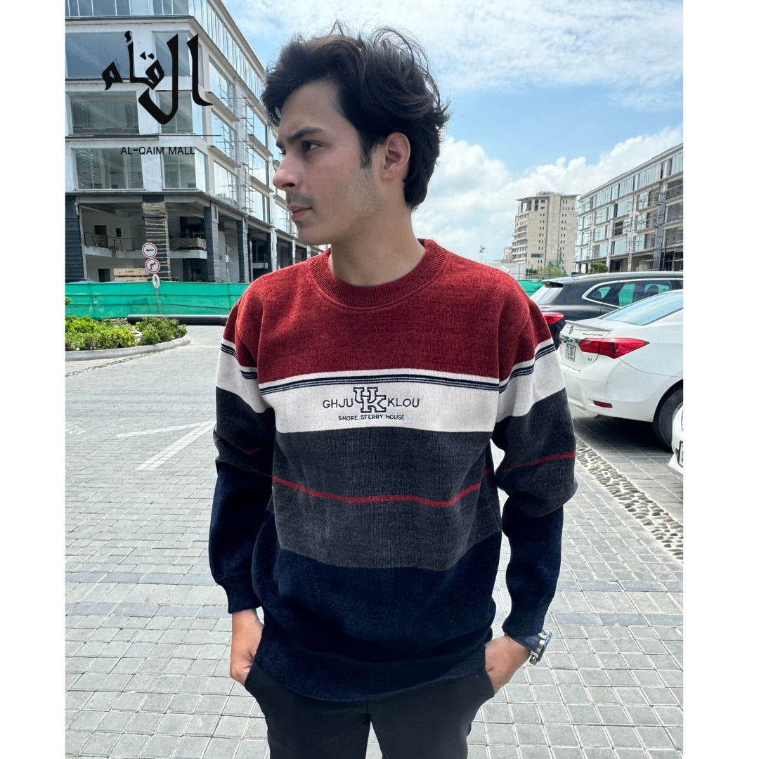 Mens imported red and blue lining  sweater