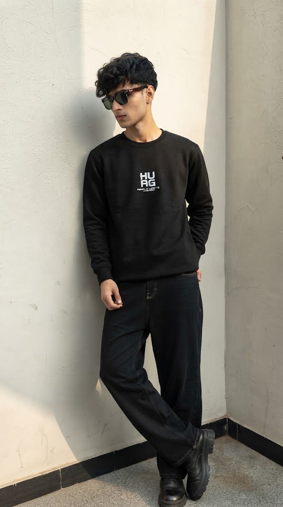 Mens Imported Rabbit Wool Sweater Haug Black