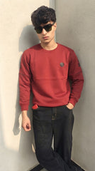 Mens Rust Imported Rabbit Wool Sweater