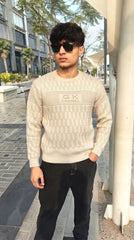 Mens Imported Rabbit Wool Sweater GK Chanel Cream