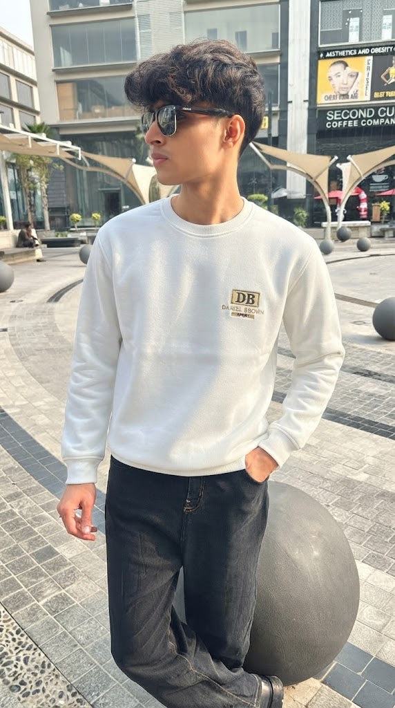 Mens Imported Rabbit Wool Sweater White DB