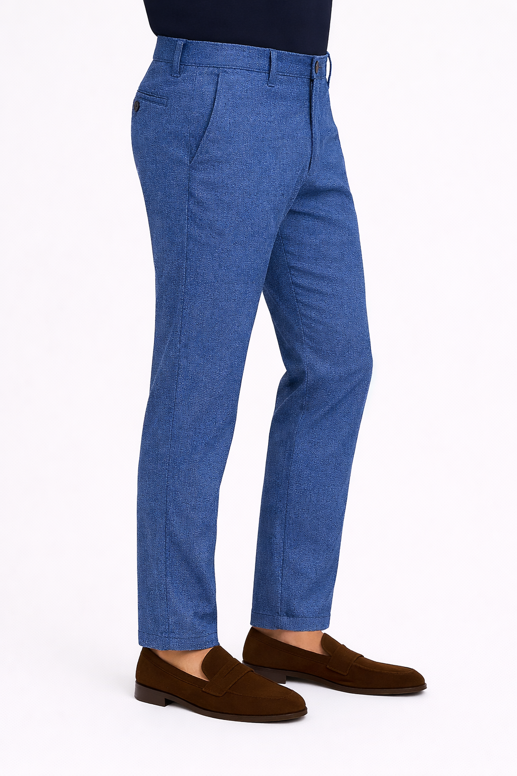 Men’s Classic Blue Textured Cotton Pant