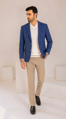 Men's Blue Imported Wool Casual Coat
