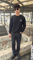 Mens Imported Rabbit Wool Sweater Spring Black