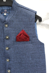 MENS INK BLUE TEXTURE WAISTCOAT