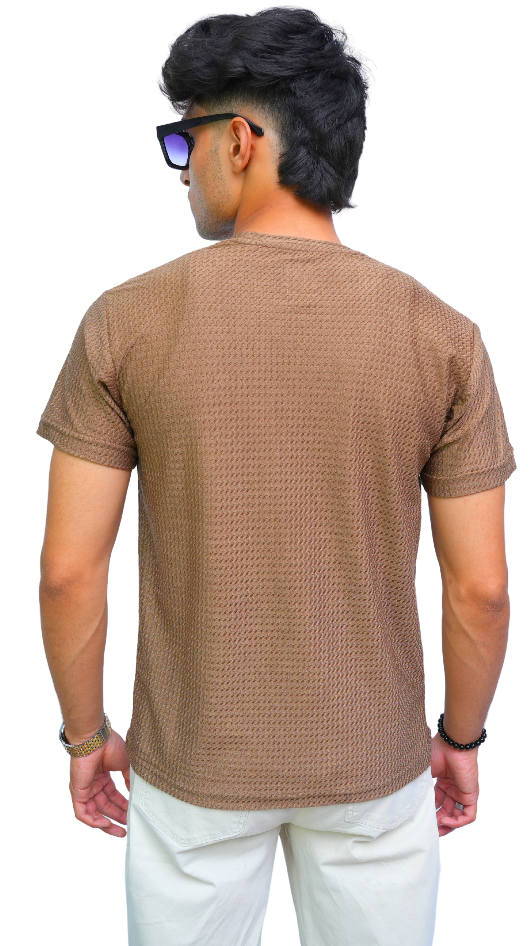 Men's tommy textured brown Imported T-Shirt