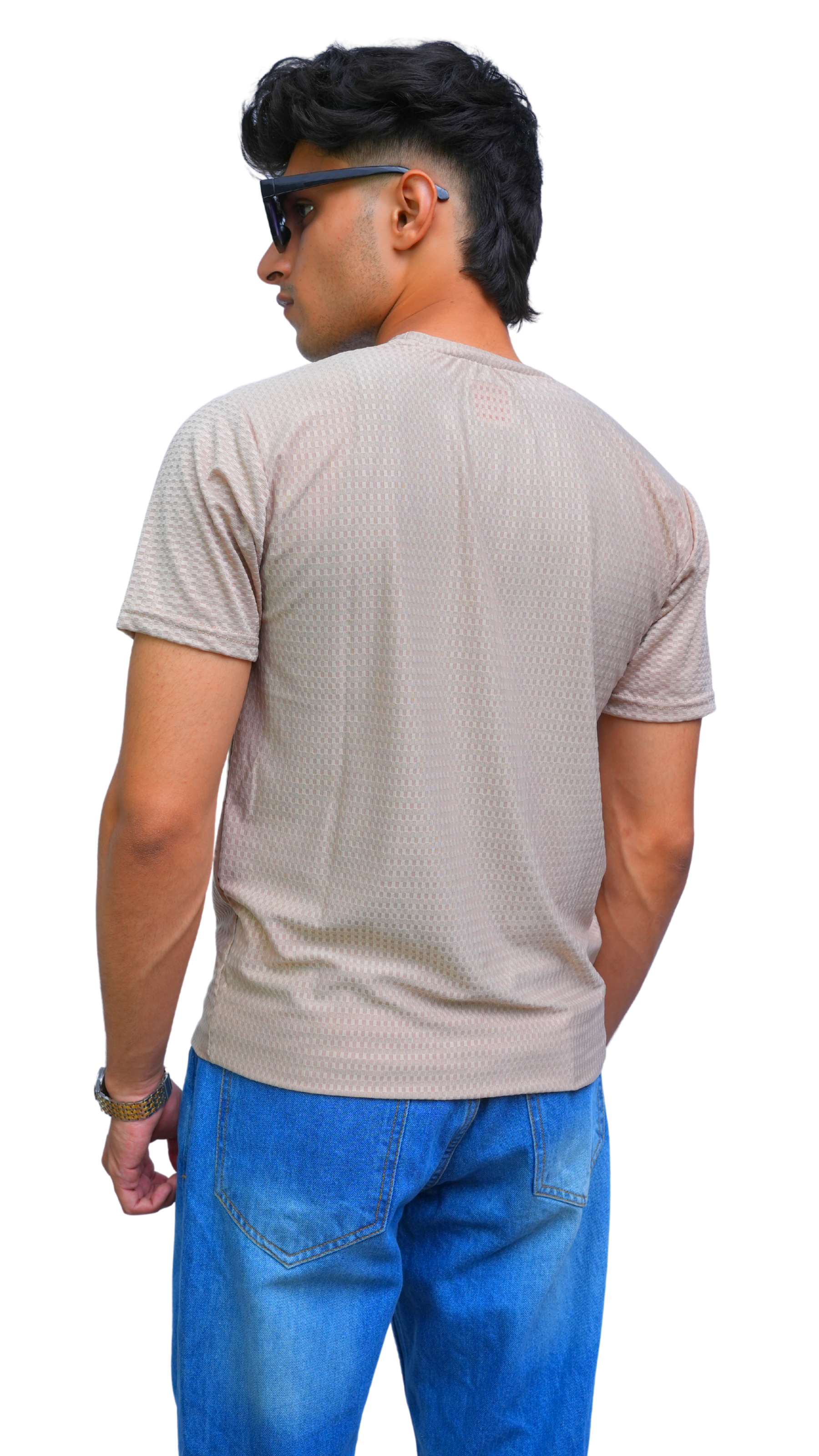 Men's adidas textured beige Imported T-shirt