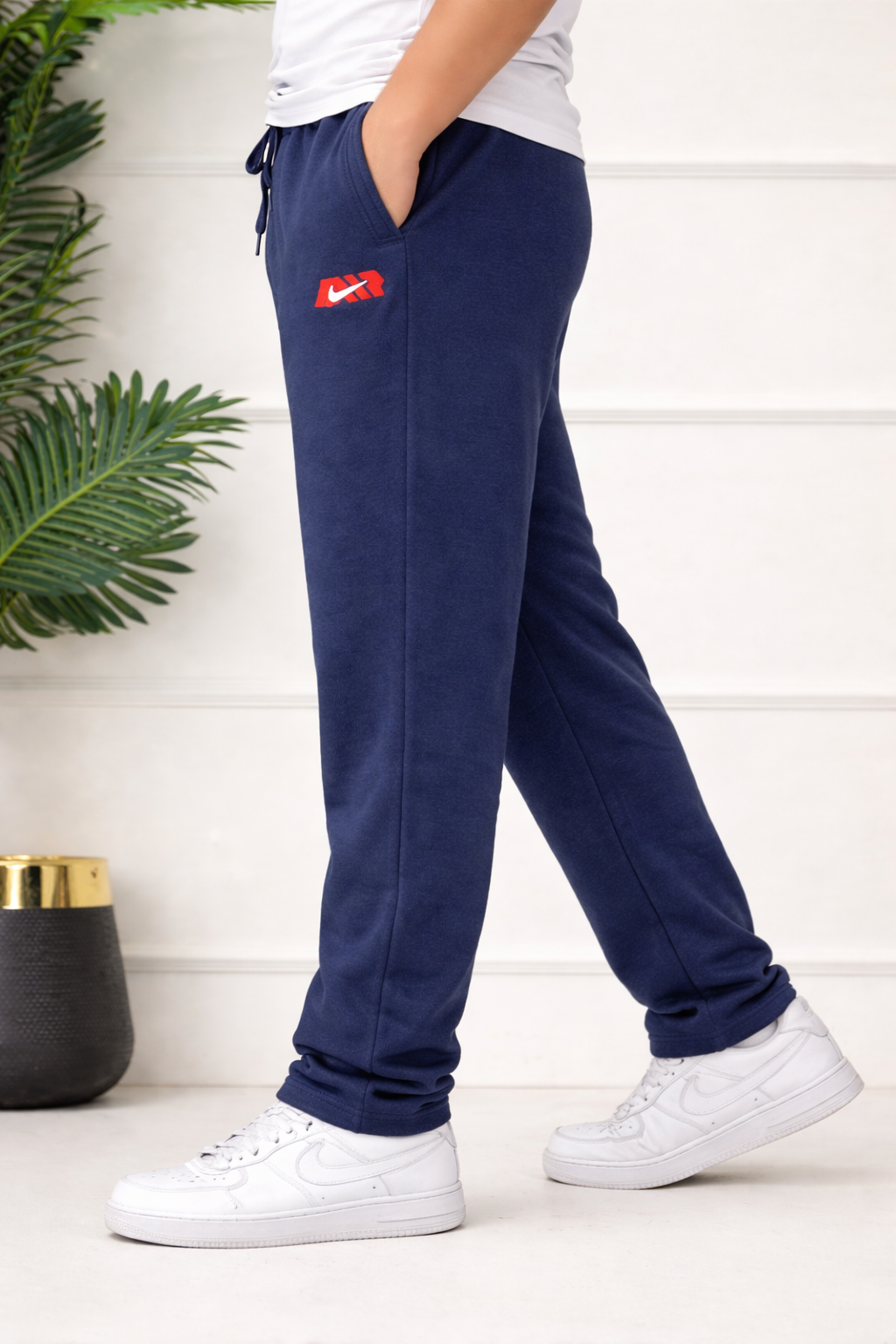 Men’s Navy Blue Oversized Fleece Trouser