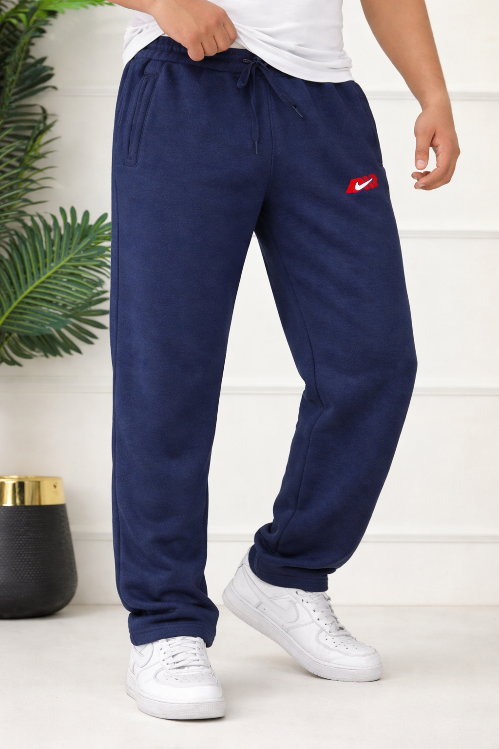 Men’s Navy Blue Oversized Fleece Trouser
