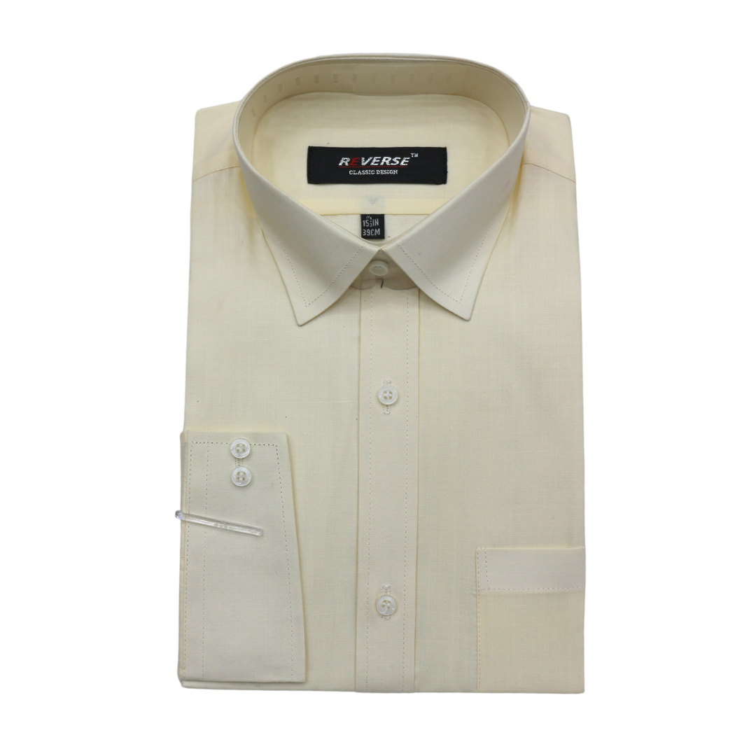 Men off white formal shirt