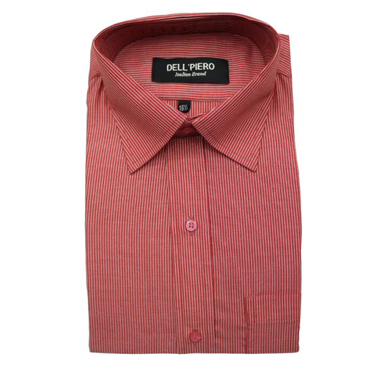 Men red and white lining formal shirt