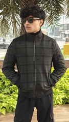 Men's brown and black checkered inner wool imported upper