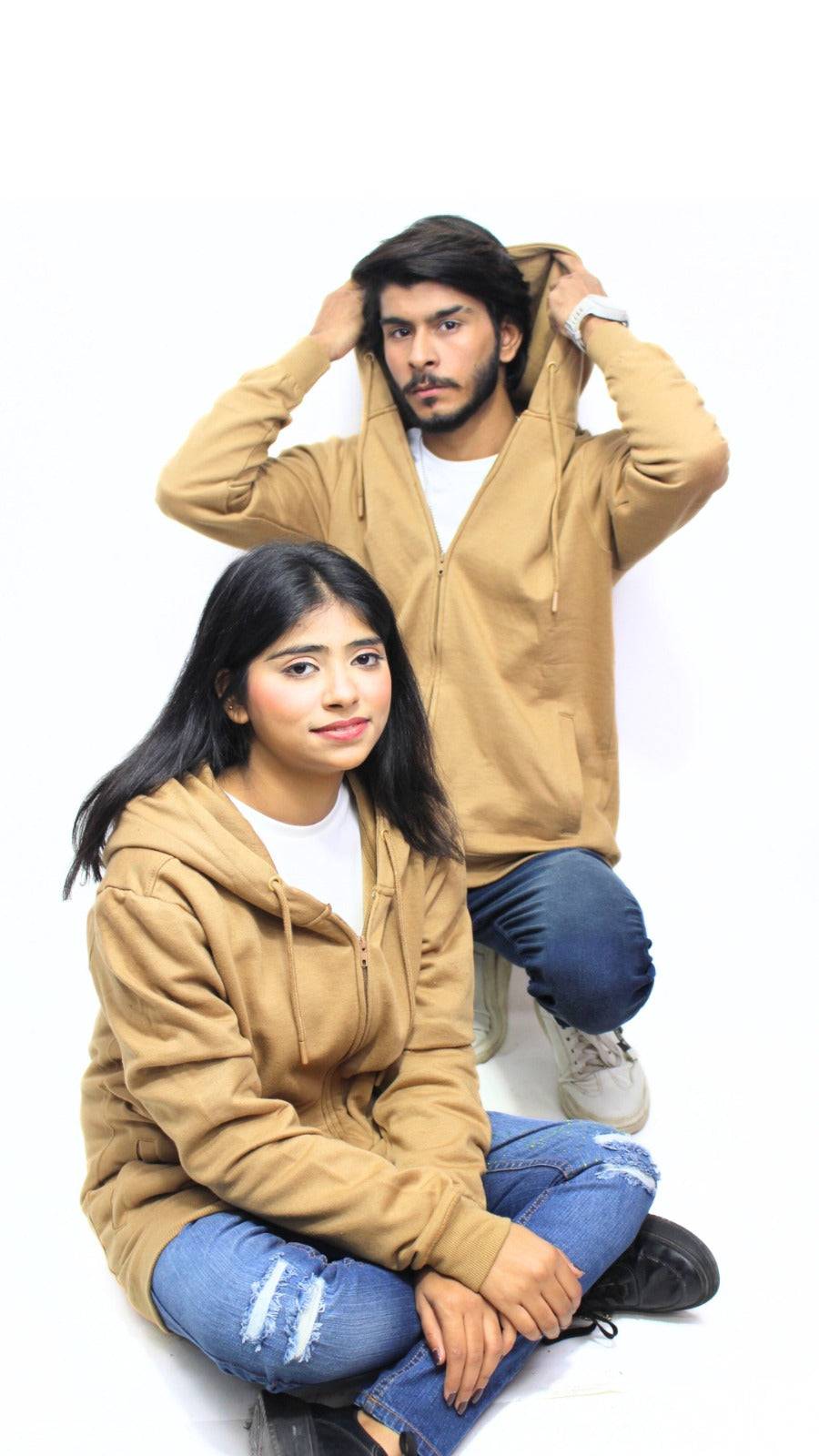 Unisex-basic camel brown hood