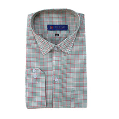 Men parrot green and red checkered (oversized) formal shirt