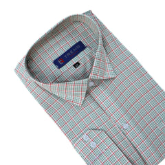 Men parrot green and red checkered (oversized) formal shirt