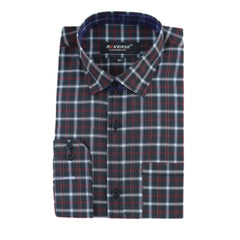 Men black and mahroon checkered formal shirt