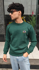 Mens imported green R sweater