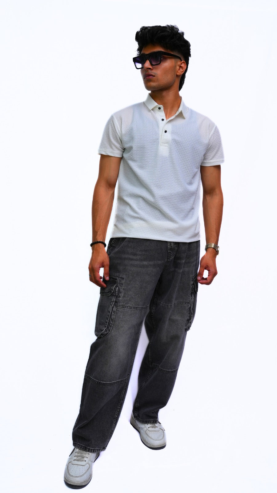 White Textured T-Shirt