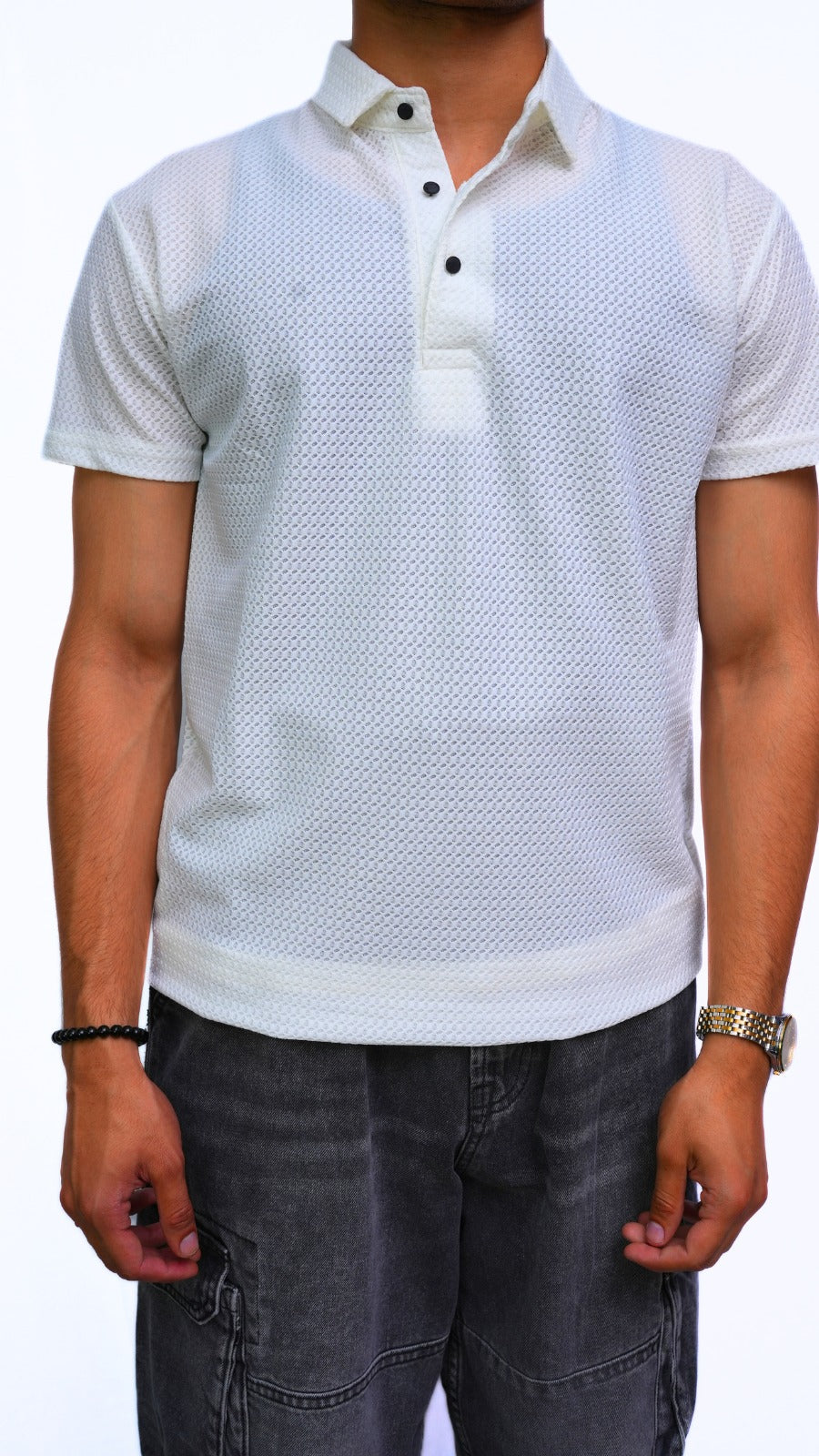 White Textured T-Shirt