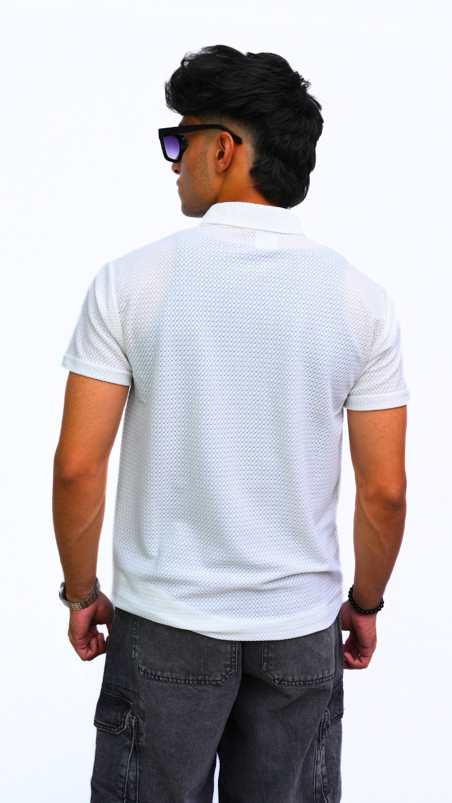White Textured T-Shirt