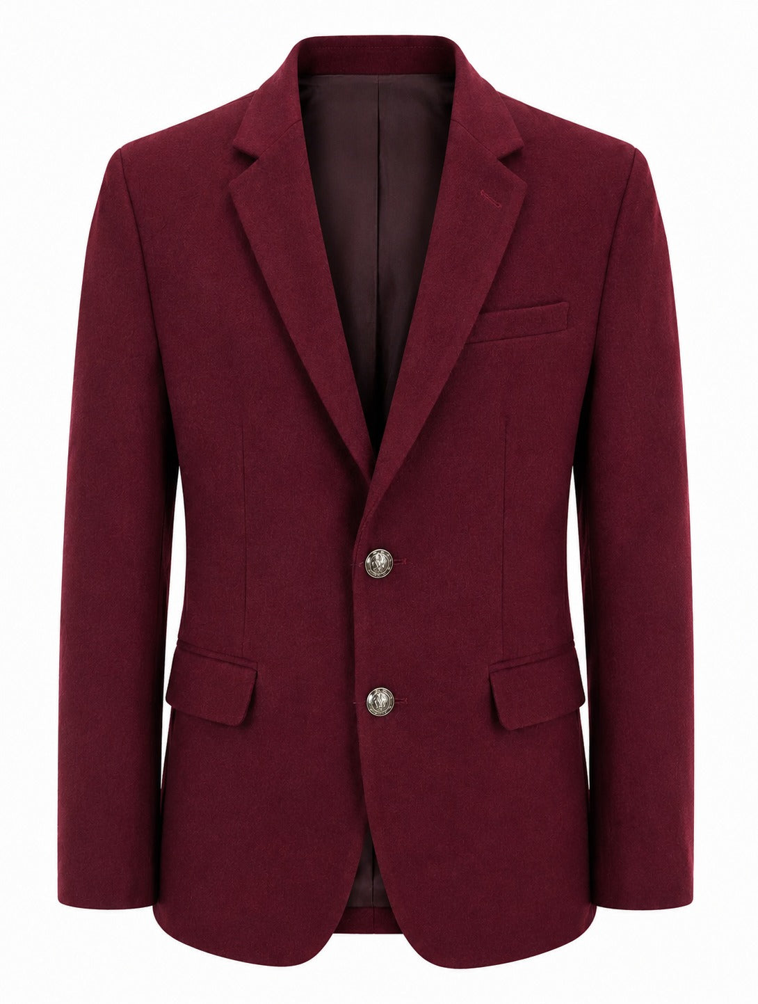 Men's Maroon Imported Wool Casual Coat