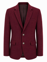 Men's Maroon Imported Wool Casual Coat