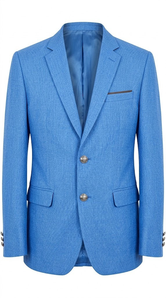 Men's Sky Blue Imported Wool Casual Coat