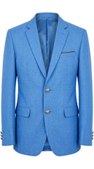 Men's Sky Blue Imported Wool Casual Coat